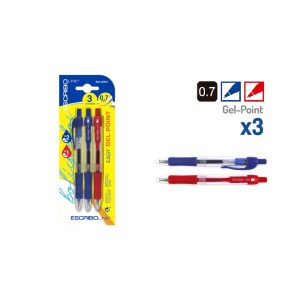 Bolígrafo Escribo Easy gel point pack 3