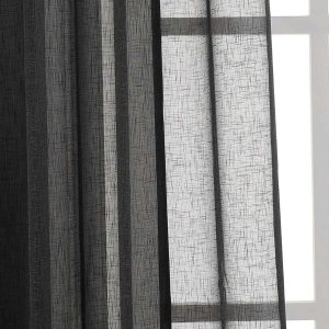 Cortina Visillo con ollaos de 140×260 negro