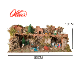 Belén completo con río con figuras de 5 cm Oliver