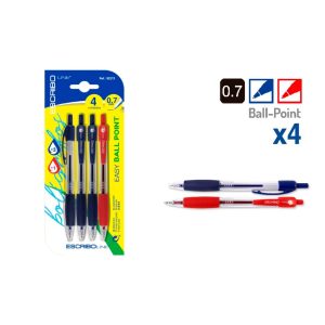 Bolígrafos Escribo easy (3 Azules mas 1 Rojo) pack 4
