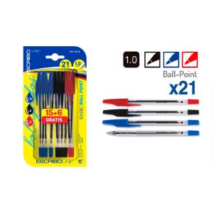 Bolígrafos Escribo basic pack 21