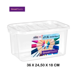 Contenedor natural transparente 11.5 L Great Plastic