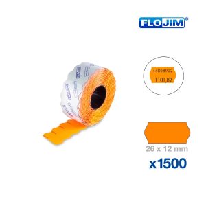 Etiquetas marcaje naranja 26x12mm Flojim rollo de 1500 uds