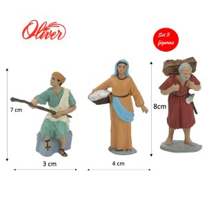Figuras de belén navideño Oliver set 3 figuras