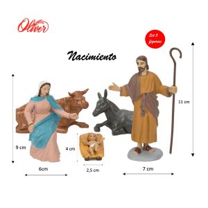 Figuras Nacimiento Belén navideño Oliver set 5 uds