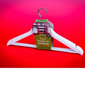 Percha madera antideslizante blanca Comfort House