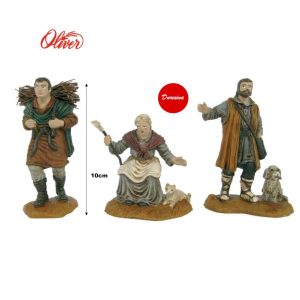 Set de figuras pastores con animales 10cm Oliver 3uds